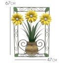 Ver imagem 2 de Quadro em Ferro para Parede com Moldura e Flores Decorativo para Quarto - Amarelo