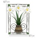 Ver imagem 2 de Quadro em Ferro para Parede com Moldura e Flores Decorativo para Quarto - Branco