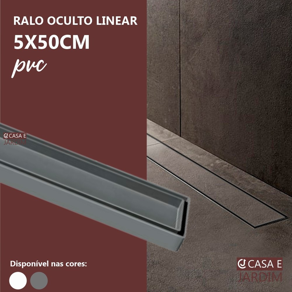 Ralo Linear Invisível 5x50cm Seca Piso Porcelanato Cinza - 3