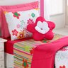 Kit Edredom Infantil Pink Solteiro Floral Garden 3 Peças Dupla Face com Almofada Flor Decorativa - 3