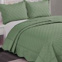 Ver imagem 3 de Kit Colcha Orfeu Camesa King 3 Peças Microfibra Verde