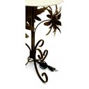 Ver imagem 3 de Abajur Luminária Rústica de Quarto em Ferro Flores e Cúpula - Verniz