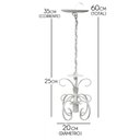 Ver imagem 2 de Lustre para Corredor e Sala Moderna Provençal Todo Branco 1 Bocal Rococó - Branco