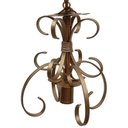 Ver imagem 1 de Lustre para Corredor e Sala Moderna Provençal Todo Branco 1 Bocal Rococó - Dourado