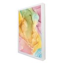 Ver imagem 2 de Quadro Decorativo Abstrato Mármore Colorido em Moldura Caixa Tacolado Moldura Trad 1cm Preta com Vid
