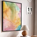 Ver imagem 1 de Quadro Decorativo Abstrato Mármore Colorido em Moldura Caixa Tacolado Moldura Trad 1cm Preta com Vid