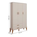 Ver imagem 4 de Guarda Roupa Quarto Infantil Iris com 3 Portas e 1 Gaveta Off White