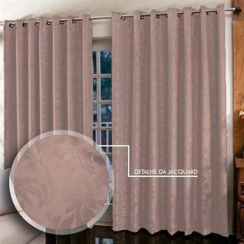 Cortina Jacquard para sala/quarto 2,00 x 1,80 m | Admirare - Rose