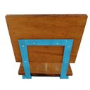 Ver imagem 3 de Banqueta Alta de Madeira e Ferro Rustica Barata para Decoração de Cozinha - Azul Turquesa