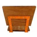 Ver imagem 3 de Banqueta Alta de Madeira e Ferro Rustica Barata para Decoração de Cozinha - Laranja