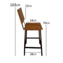 Ver imagem 2 de Banqueta Alta de Madeira e Ferro Rustica Barata para Decoração de Cozinha - Verniz