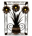 Ver imagem 1 de Quadro em Ferro para Parede com Moldura e Flores Decorativo para Quarto - Verniz