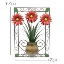 Ver imagem 2 de Quadro em Ferro para Parede com Moldura e Flores Decorativo para Quarto - Vermelho Escuro
