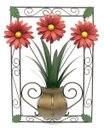 Ver imagem 1 de Quadro em Ferro para Parede com Moldura e Flores Decorativo para Quarto - Vermelho Escuro