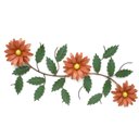 Ver imagem 1 de Quadro Painel Decoração Sala de Jantar Tela com Flores Ferro - Laranja
