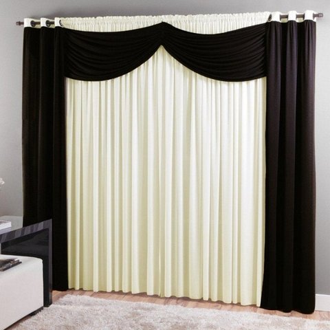 Cortina Para Sala Dubai Malha 3,00 X 2,50 - Sultan - Chocolate com Creme