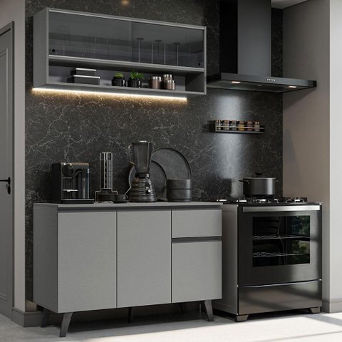 Armário de Cozinha Compacta 120cm Nice Madesa 01