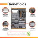 Ver imagem 4 de Modulo de Guarda Roupas para Quarto 4 Portas e 2 Gavetas Madrid Maxel