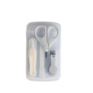 Kit Manicure Higiene do Bebê com Estojo Transparente Color Baby Cinza