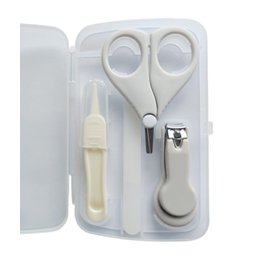 Kit Manicure Higiene do Bebê com Estojo Transparente Color Baby Cinza - 3