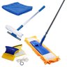 Mop Vassoura Tira Pó + Limpador Magnético + Rodo Limpa Vidros + Toalha Microfibra - 1