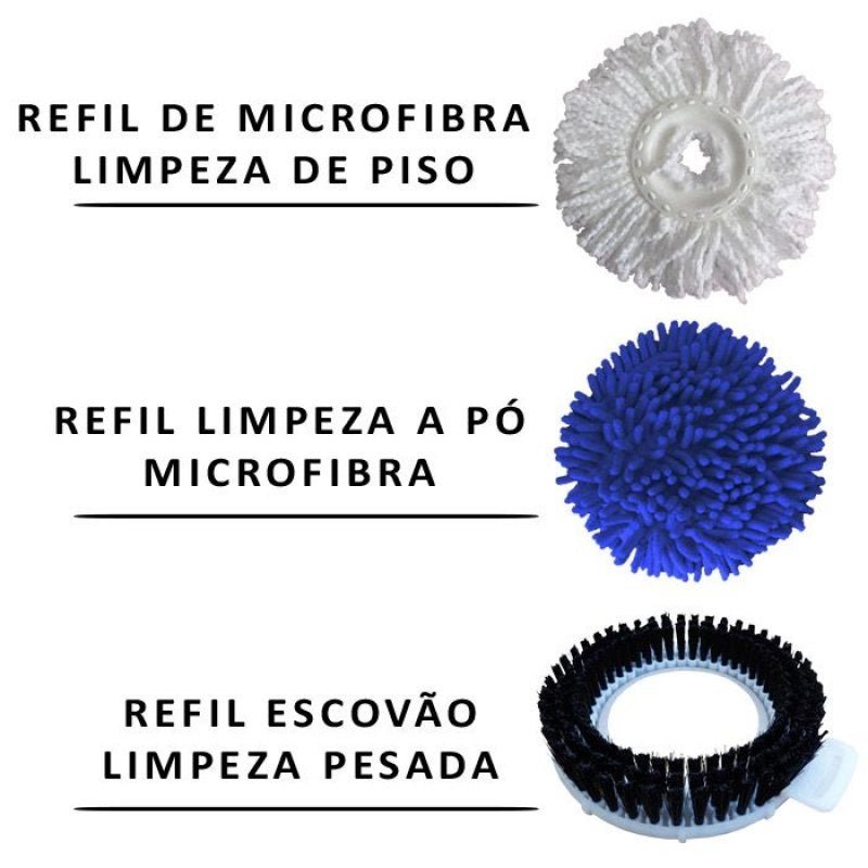 Cabo Avulso 1,60 Mts Com 1Refil a Pó, 1 Refil Microfibra, 1 Refil Escovão - Perfect - 3