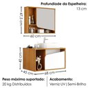 Ver imagem 3 de Gabinete Banheiro Espelheira e Cuba Branca Delta Naturalle Branco Bechara