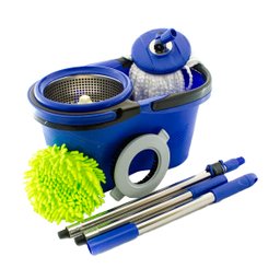 Balde Mop Perfect Pro 360 com 3 Refis Cesto Inox Limpeza Pesada - 1