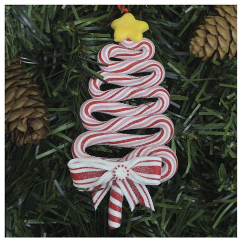 Kit 6 Enfeite Pendente para Árvore de Natal Pinheirinho Rosa 13,5cm