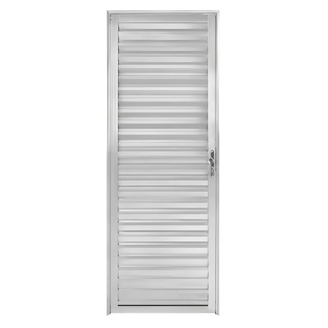 Porta de Alumínio Brilhante Palheta Cmc Modular - Lado Esquerdo - 2.10 (a) X 0.90 (l)