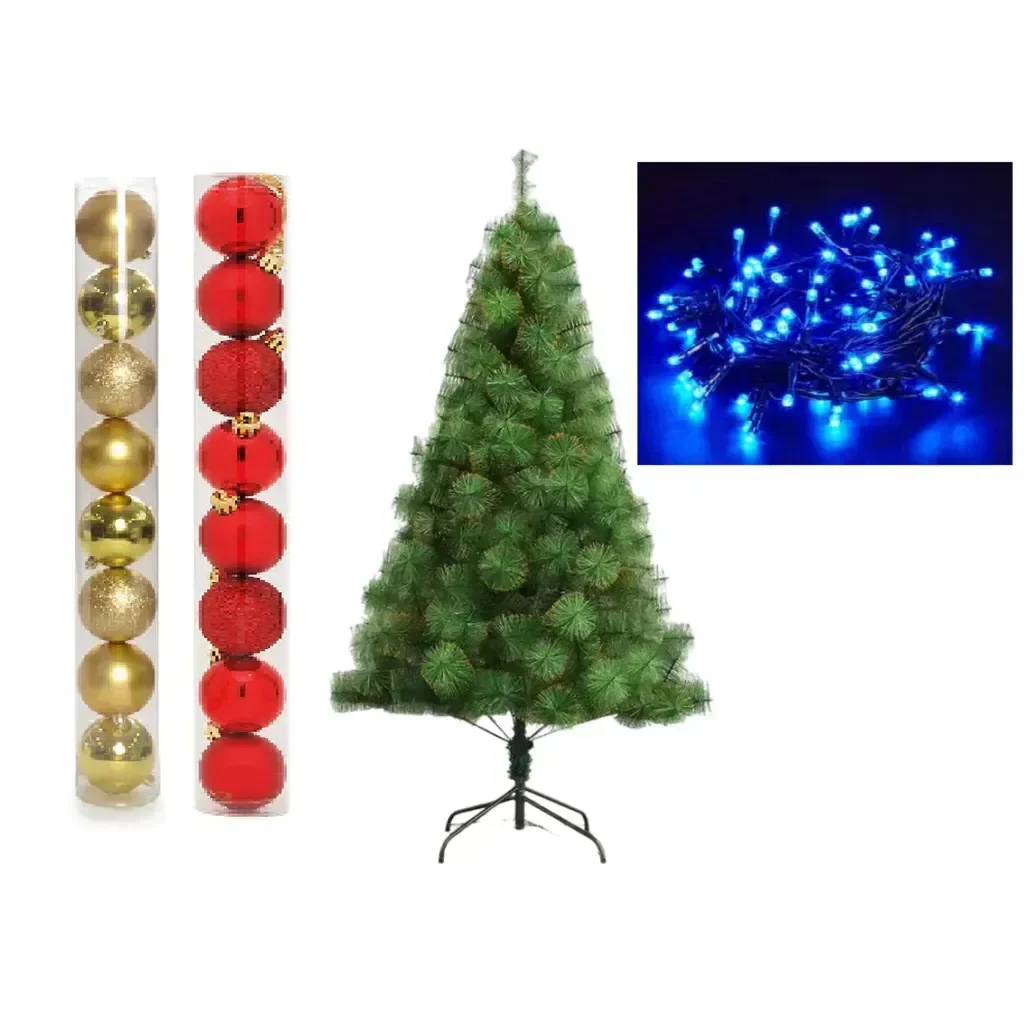 Ver imagem 2 de Arvore de Natal Pinheiro 1,2 Metros 90 Galhos com Enfeites