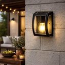 Ver imagem 2 de Arandela Luminária Preta Lente Transparente Oval Termoplástico Lâmpada E27 Dital