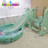 Playground Infantil 4x1 Criança Com Piscina 200 Bolinhas Cesto Balança e Escorregador Verde Importwa - 10