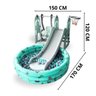 Playground Infantil 4x1 Criança Com Piscina 200 Bolinhas Cesto Balança e Escorregador Verde Importwa - 2
