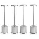 Ver imagem 1 de Kit 4 Luminárias de Mesa Touch Candeeiro Led sem Fio Recarregável Prata