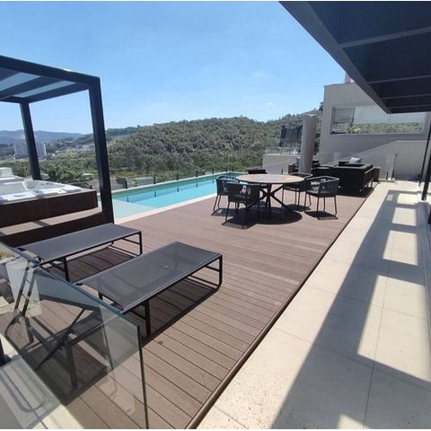 Deck Madeira Plástica para Piscina Tipo Cumaru:Marrom