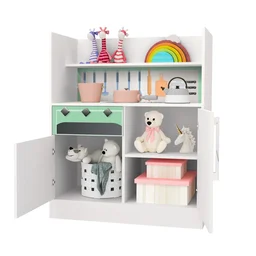 Armário Cozinha Infantil Branco com Verde Magia Gabrielli Móveis - 5 Armário Cozinha Infantil Branco com Verde Magia Gabrielli Móveis - 5