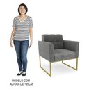 Ver imagem 7 de Sofá Namoradeira e 1 Poltrona Base Industrial Dourado Ana Linho Grafite - Ibiza