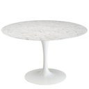 Ver imagem 1 de Mesa de Jantar Tulipa Saarinen Redonda 140 Cm Mármore Carrara Base Branca