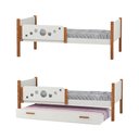 Ver imagem 1 de Kit 2 Camas Solteiro Star com 1 Cama Auxiliar e 3 Colchões Divaloto Móveis - Branco Mel