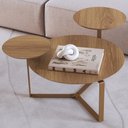 Ver imagem 2 de Mesa de Centro para Sala de Estar 3 em 1 Pés Metálicos Dari A03 Hanover Dourado - Lyam Decor