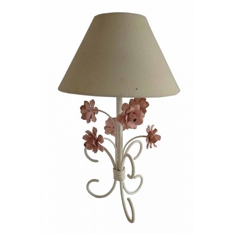 Abajur de Bebe Artesanal Decoração Quarto Infantil Menina com Flores