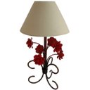 Ver imagem 1 de Abajur Quarto de Casal de Ferro Decorativo Simples Beirada de Cama - Vermelho Escuro