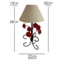 Ver imagem 2 de Abajur Quarto de Casal de Ferro Decorativo Simples Beirada de Cama - Vermelho Escuro