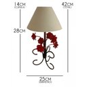 Ver imagem 2 de Abajur Quarto de Casal Rustico com Flores Colorido Iluminação Simples - Vermelho Escuro