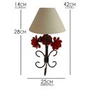 Ver imagem 2 de Luminária Abajur de Quarto Cabeceira de Cama e Iluminação Lateral em Ferro - Vermelho Escuro