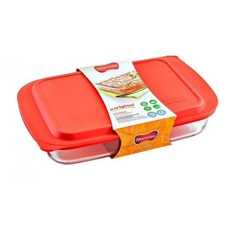 Refratário Lasanheira Retangular 5,3 Litros Assadeira Funda Marinex com Tampa - 105250