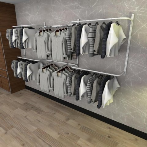Arara de Roupas Closet Quarto com 14 Peças Cremalheira 300x100 Cm Cor Branco Modelo Clst1b352