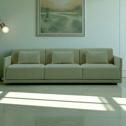 Sofá 3 Lugares King Size Revestimento em Sarja 252cm NOV005