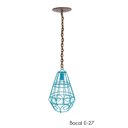 Ver imagem 1 de Linda Luminária Aramada Decorativa para Area de Lazer em Ferro - Azul Turquesa